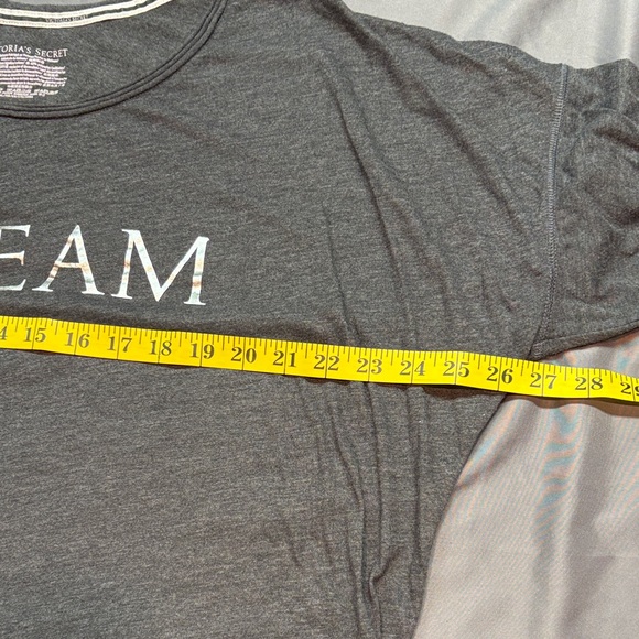 Victoria's Secret Grey "DREAM" Long Sleeve Sleep Shirt Pajama Soft Cotton Blend - Picture 4 of 6